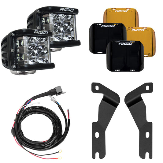 Rigid Industries 16-22 Toyota Tacoma A-Pillar Light Mount Kit (Incl. D-SS Flood/Black/Amber Covers)