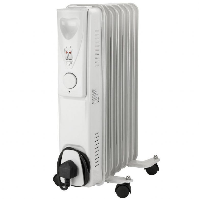Daewoo HEA1130 Oil Filled Radiator with Thermostat Portable 1500w White- NEW