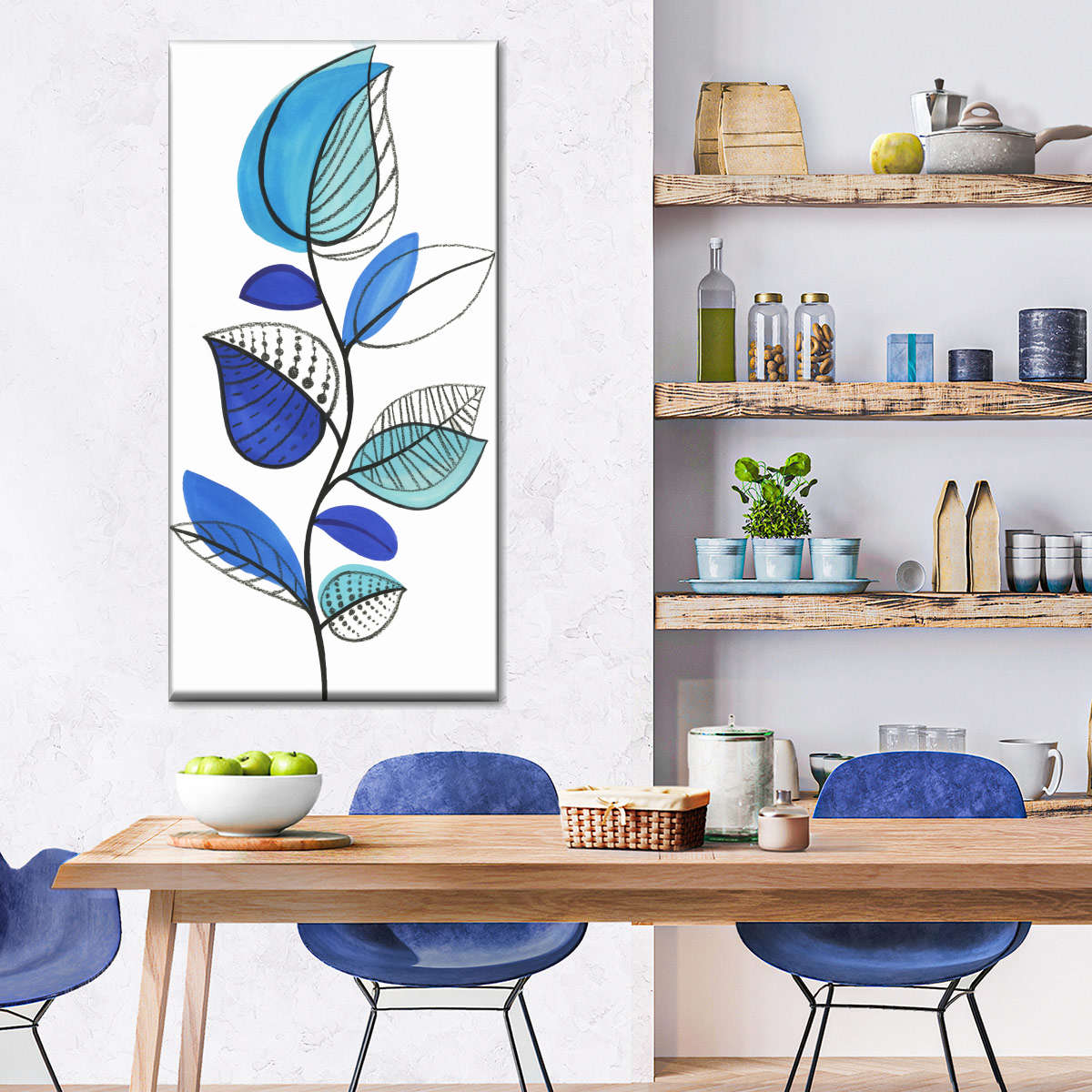 Illustrative Blue Wall Art