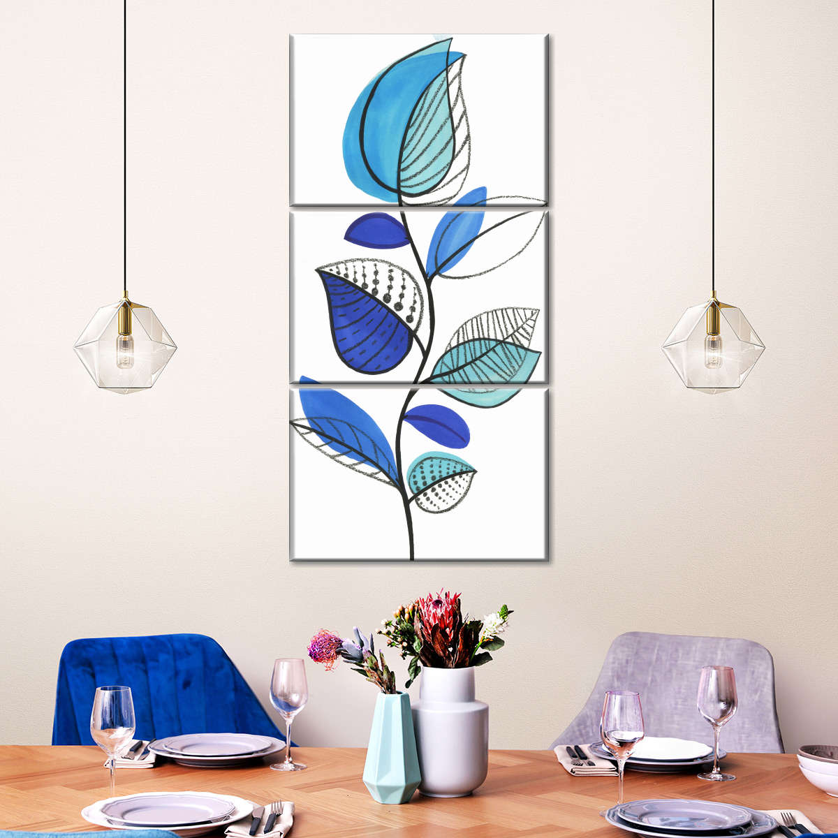 Illustrative Blue Wall Art
