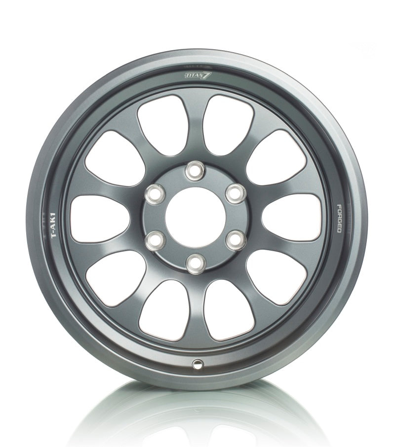 Titan 7 T-AK1 17x8.5 6x139.7 -8 Offset / 106.3 CB Satin Titanium Wheel (ttnT14-TAK117850086139106ST)