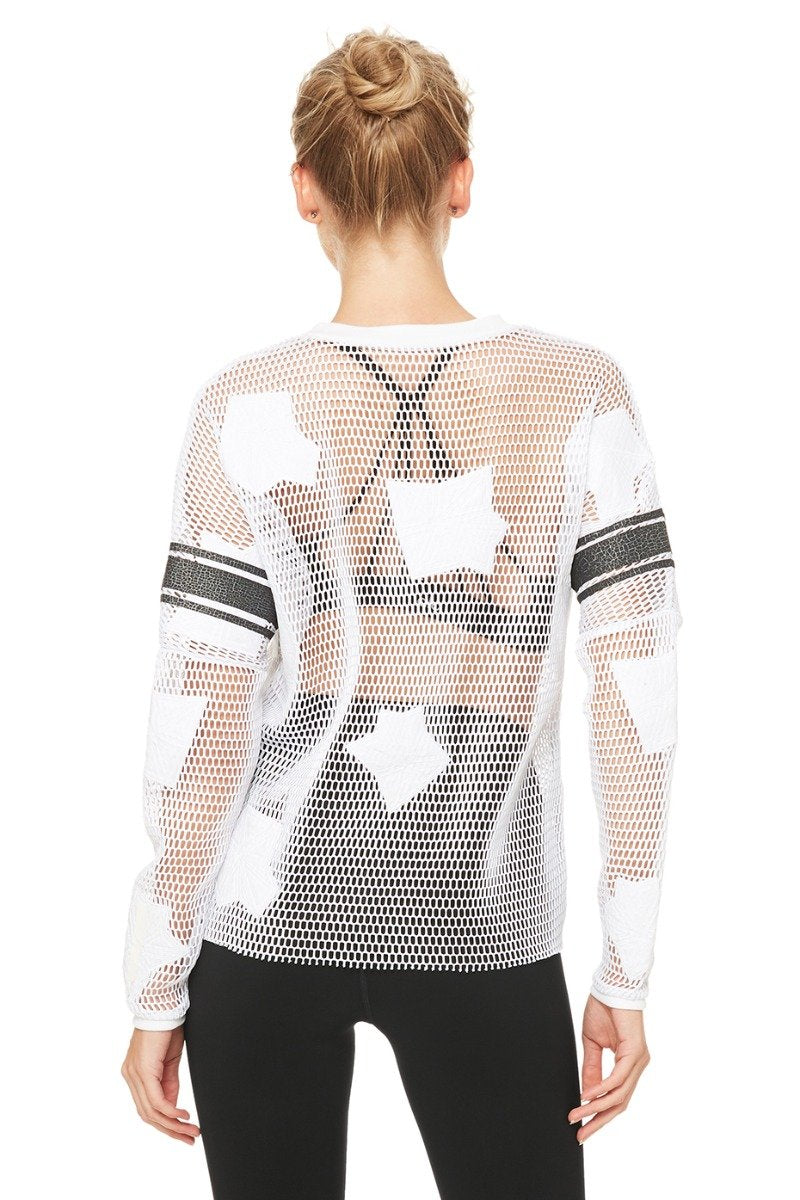 Yoga Jersey Long Sleeve Top - White/Alo Crackle/Black