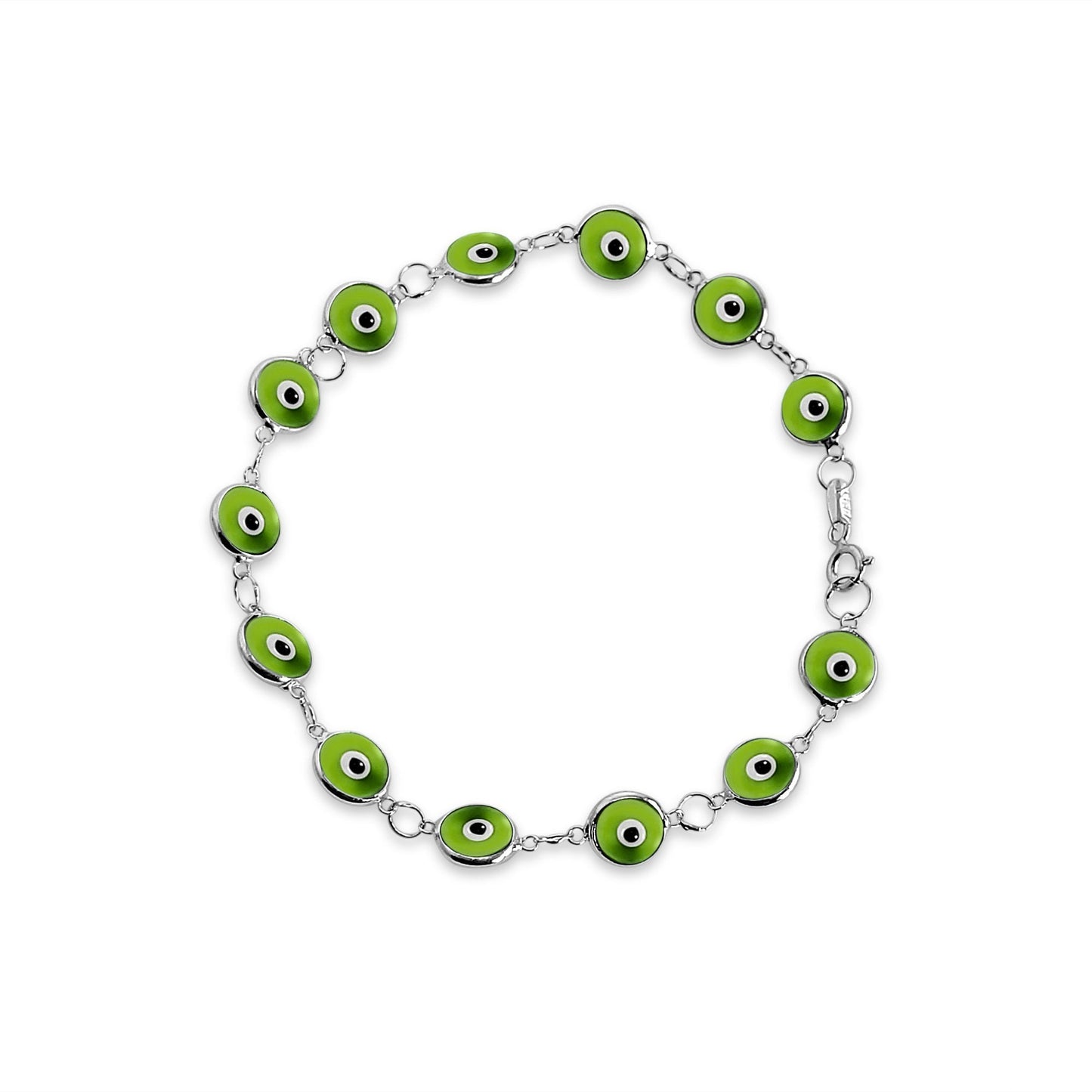 Colorful Evil Eye Bracelets in Gold and Silver