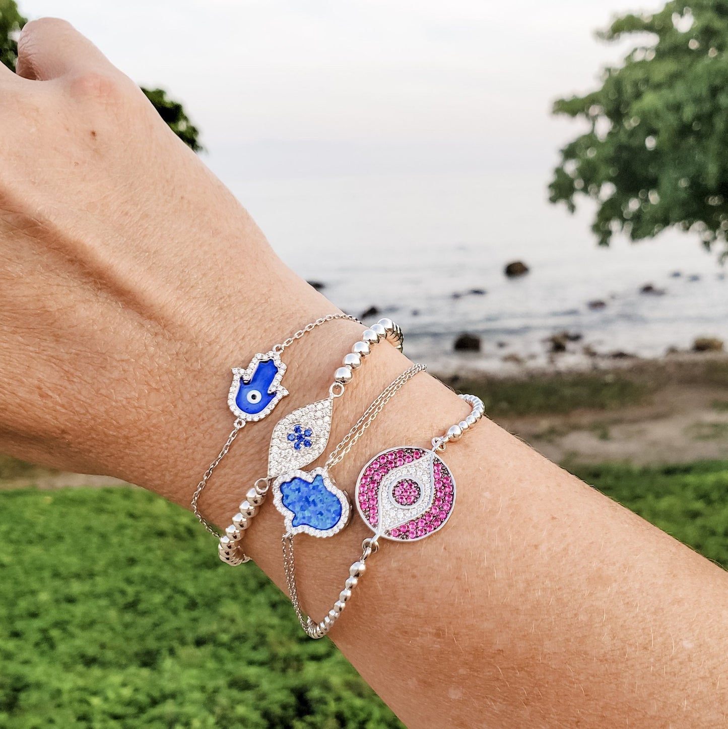 Bold Evil Eye Lucky Bracelet in Sterling Silver