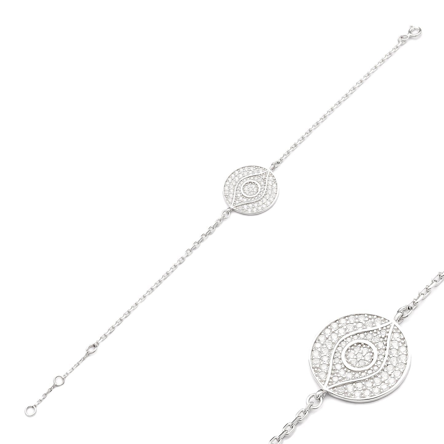 Bold Evil Eye Lucky Bracelet in Sterling Silver