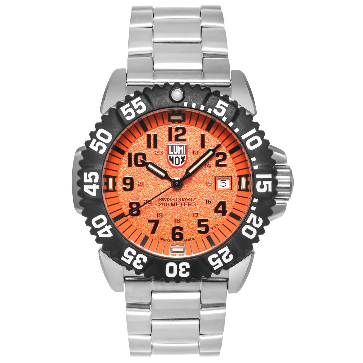 Luminox Navy Seal Stainless Steel Orange Dial Quartz Men's Watch