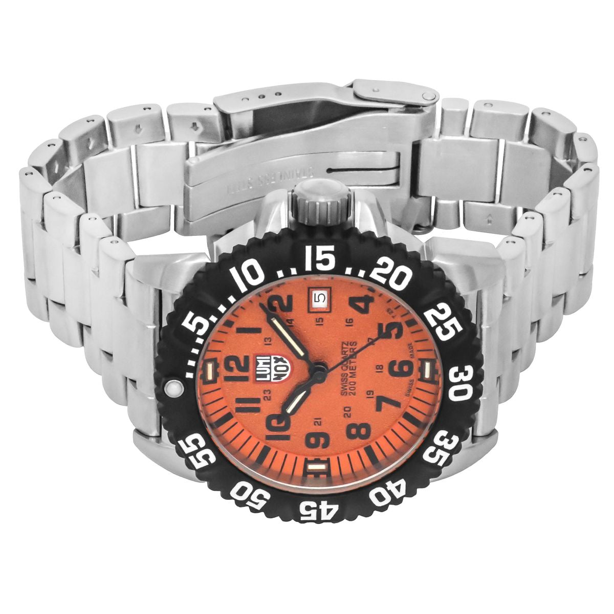 Luminox Navy Seal Stainless Steel Orange Dial Quartz Men's Watch