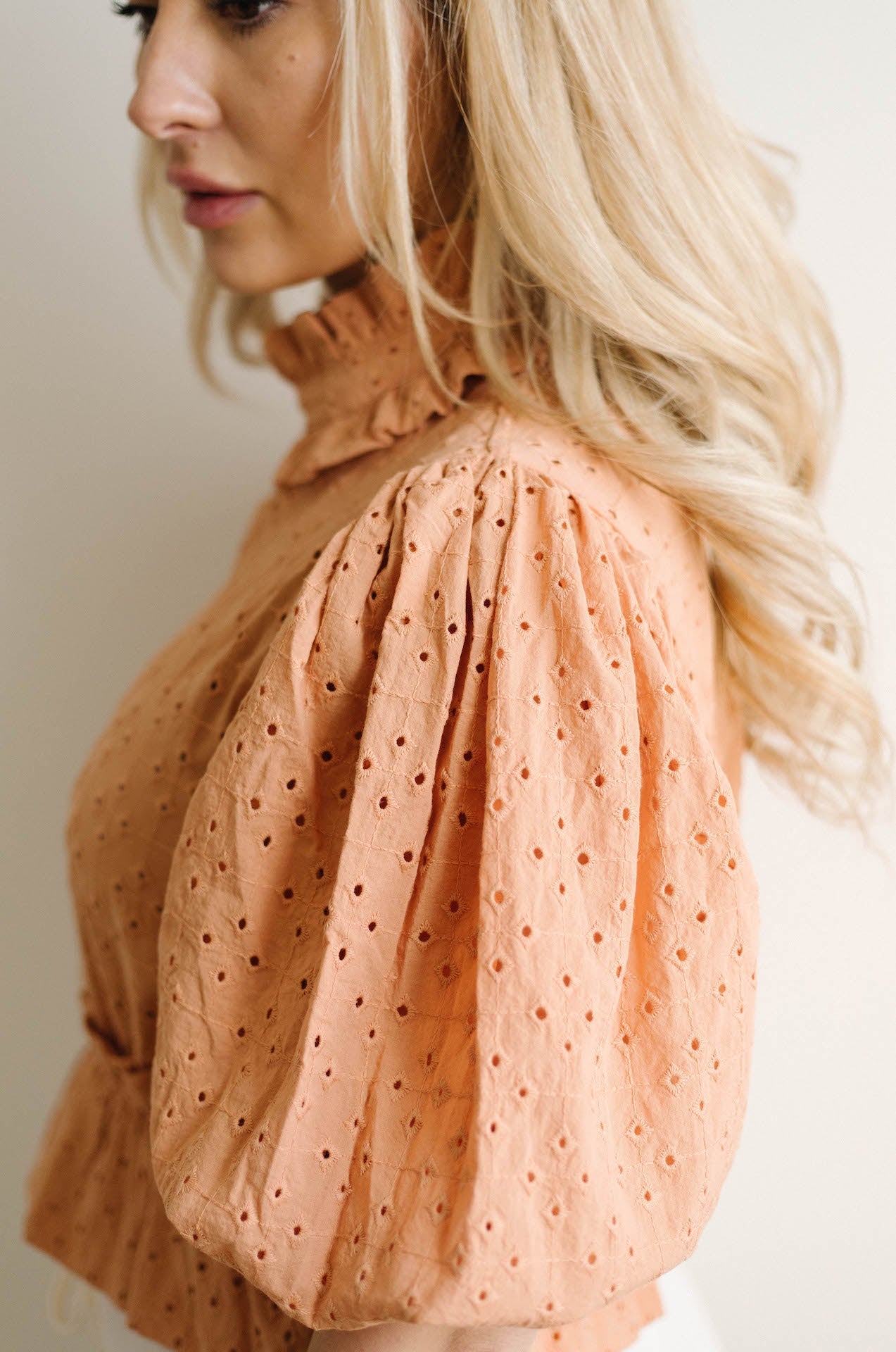 Kassi Eyelet Puff Sleeve Top