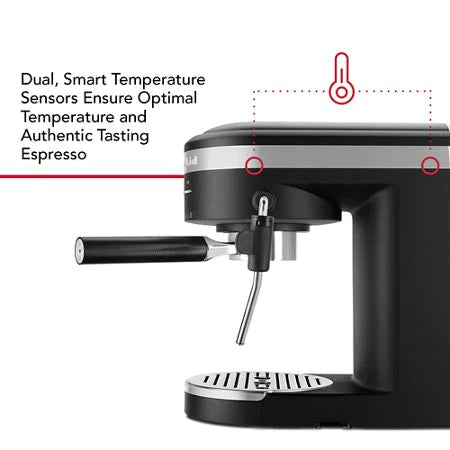 KitchenAid KES6404BM - Semi-Automatic Espresso Machine and Automatic Milk Frother Attachment - Matte Black