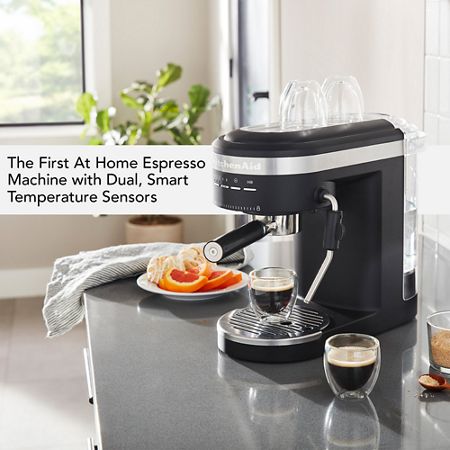 KitchenAid KES6404BM - Semi-Automatic Espresso Machine and Automatic Milk Frother Attachment - Matte Black