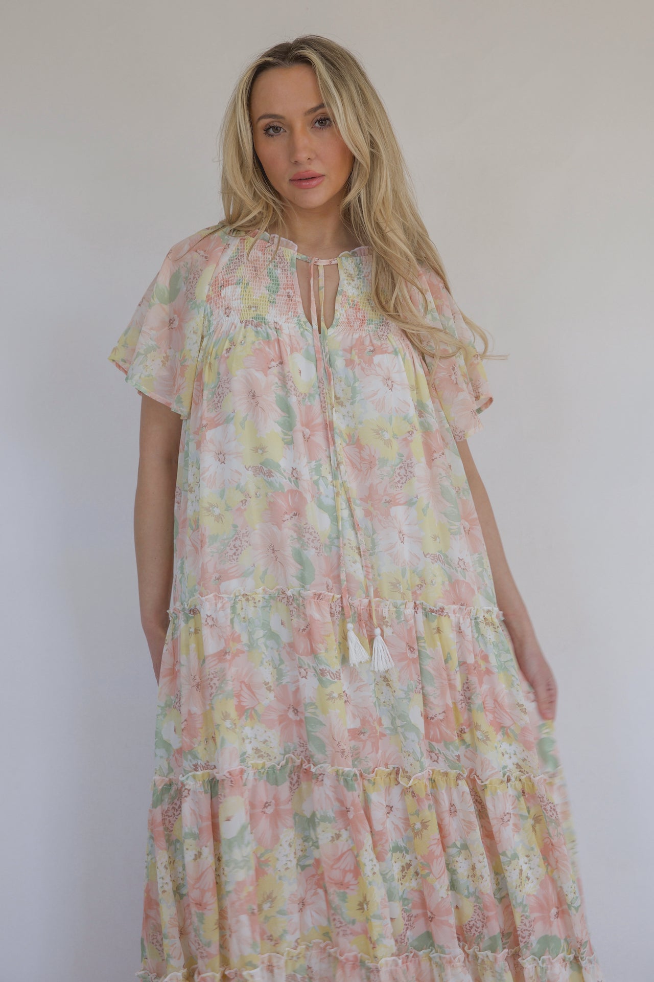 Spring Blooms Maxi Dress - Pink