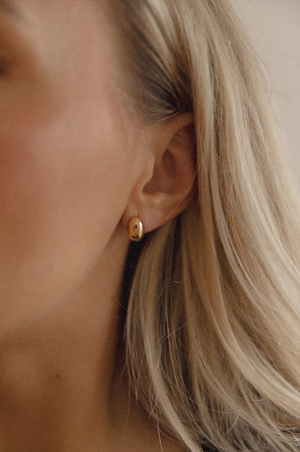 18k Gold Dipped Gold Dome Earrings