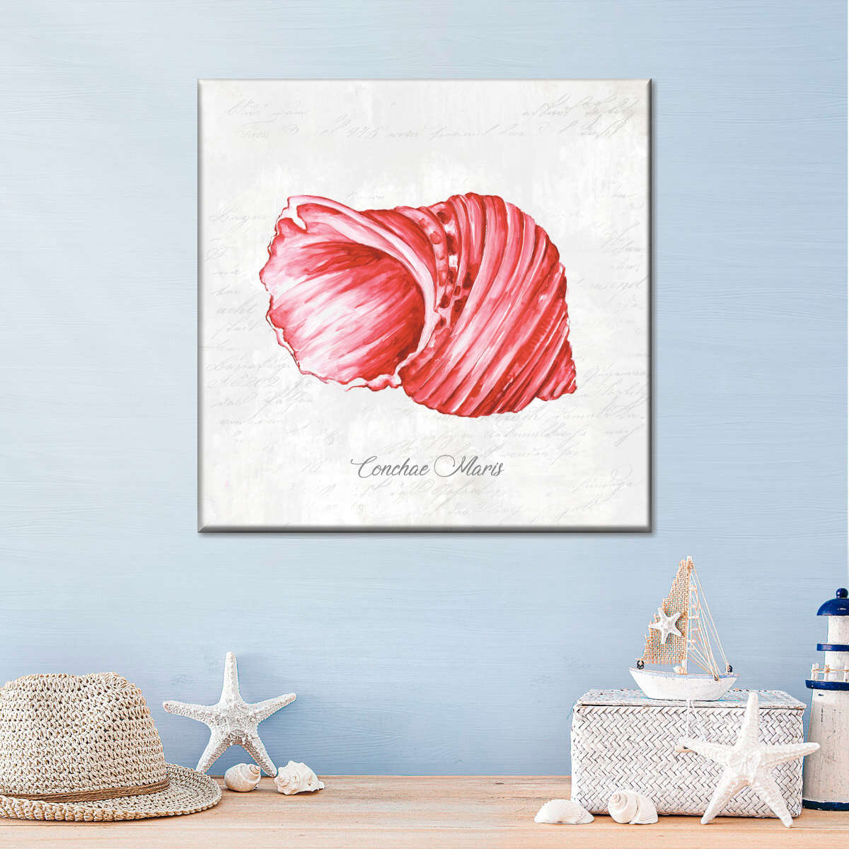 Red Seashell Wall Art