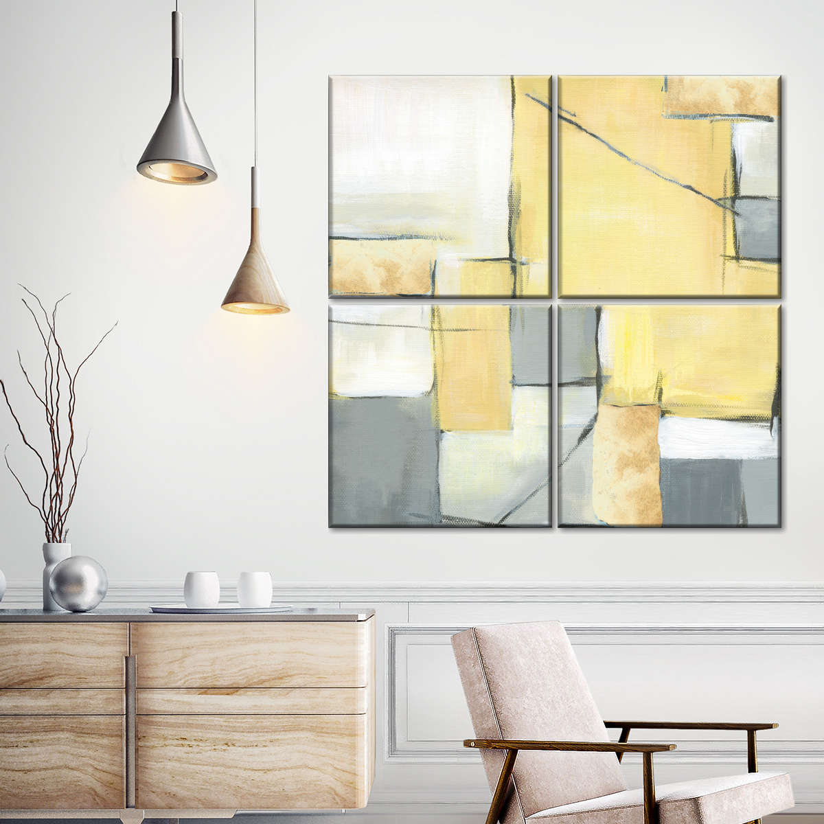 Golden Abstract II Wall Art