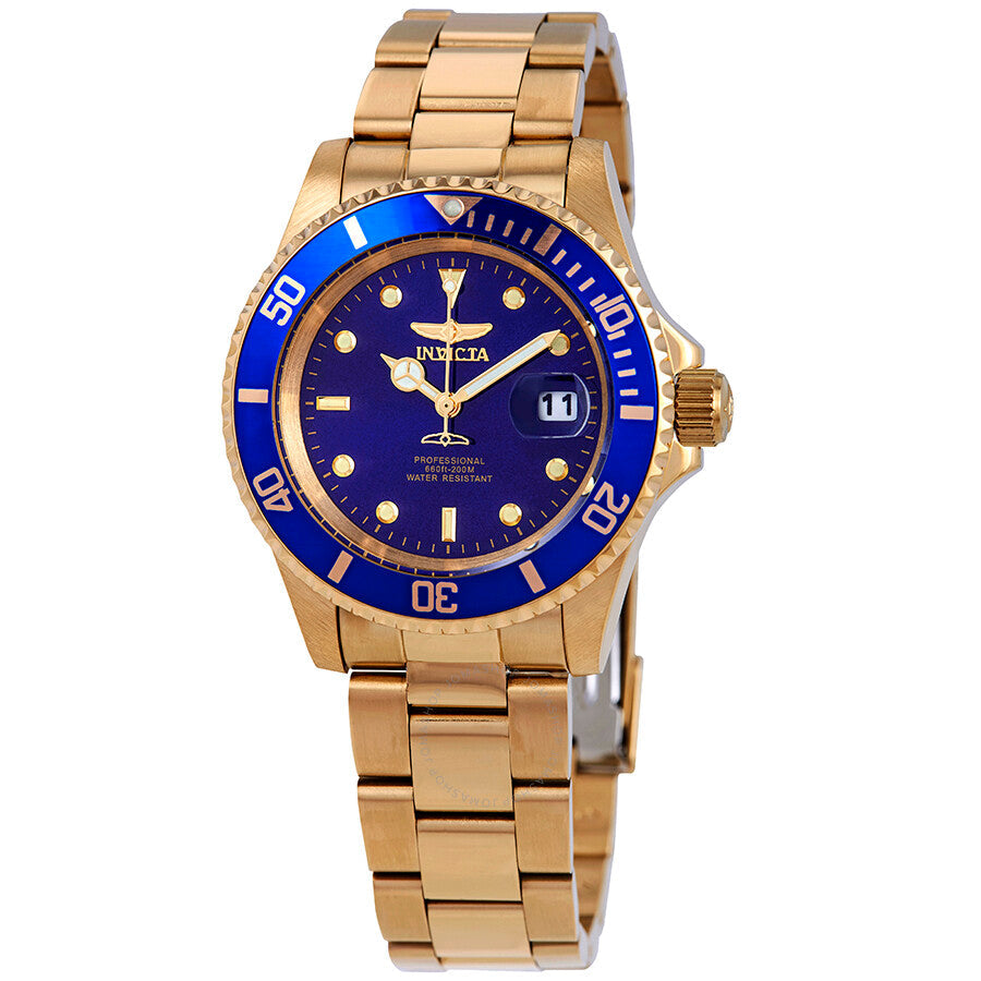 Invicta Pro Diver Gold-tone Blue Dial 40 mm Men's Watch