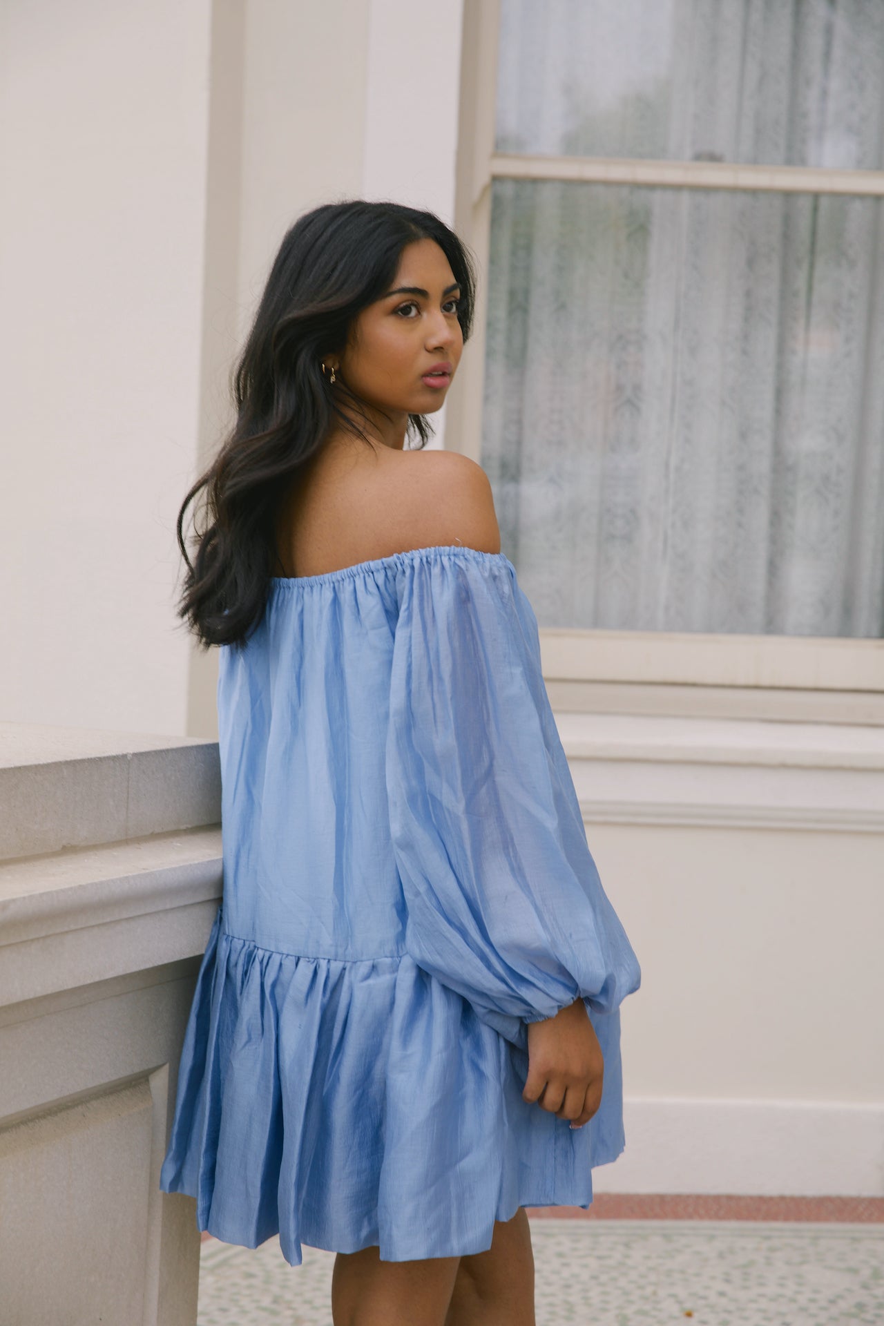 Chloe Blue Off The Shoulder Dress