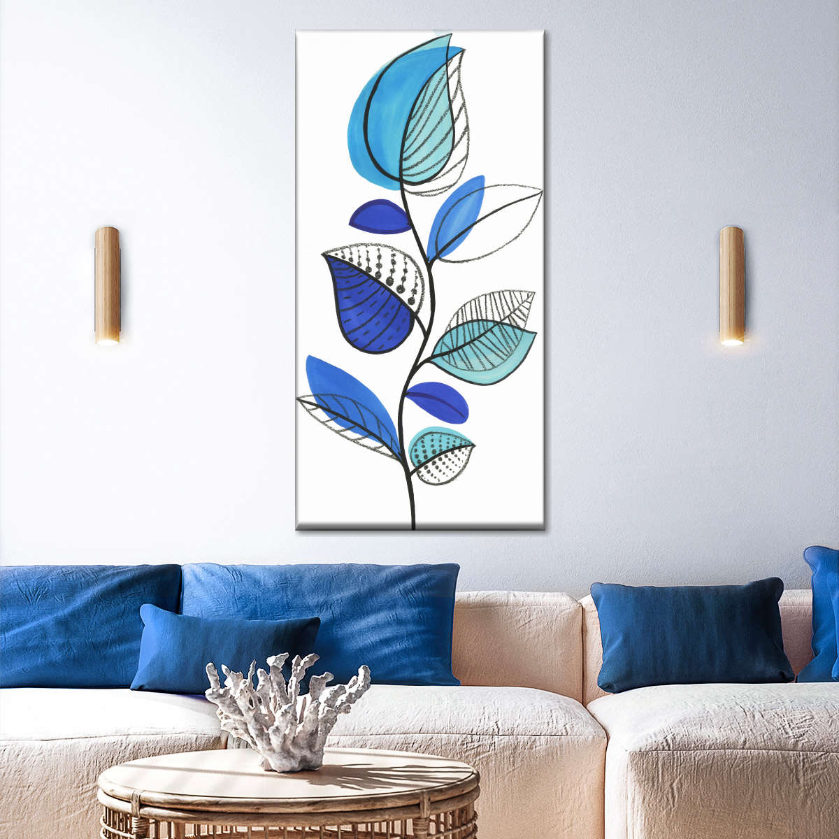 Illustrative Blue Wall Art