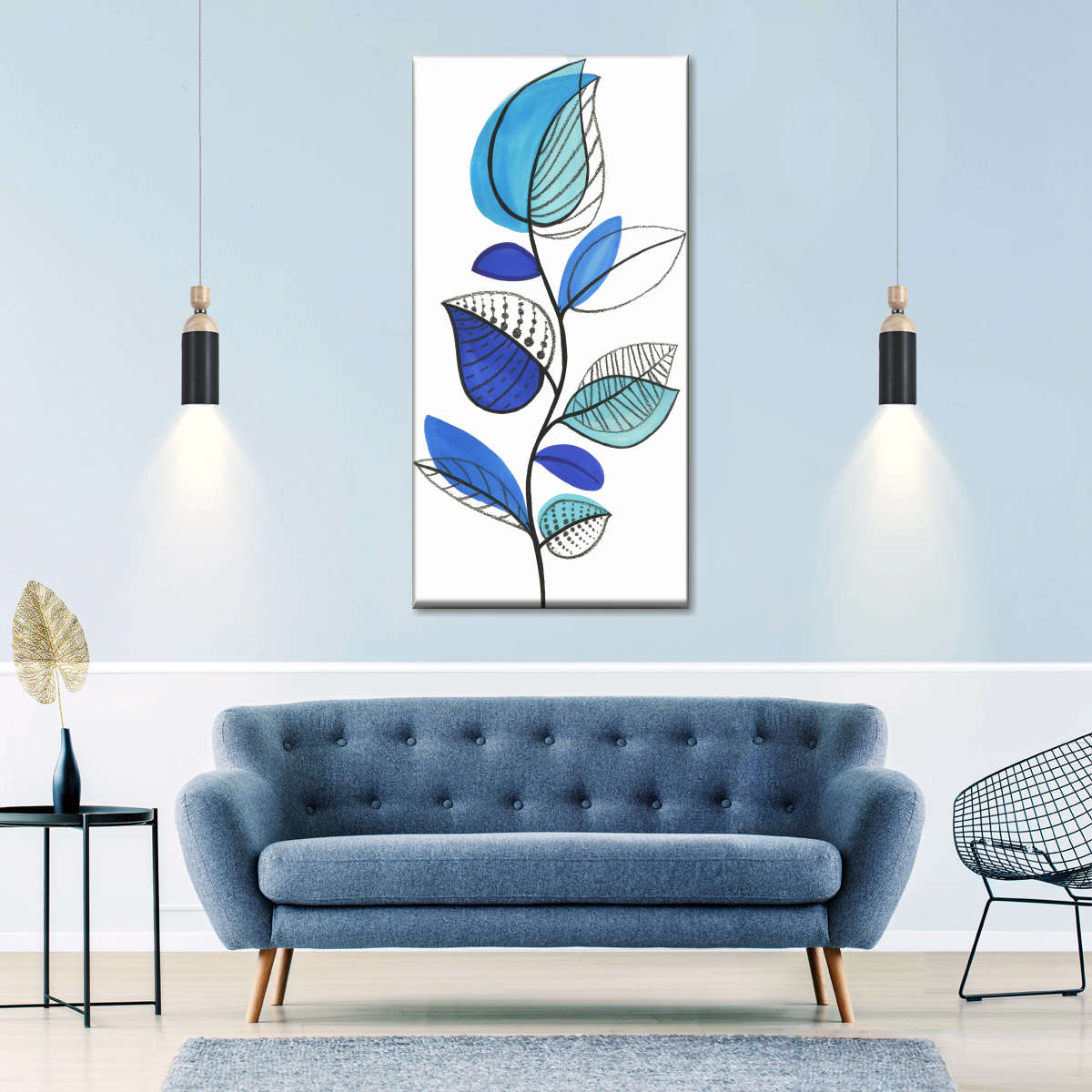 Illustrative Blue Wall Art