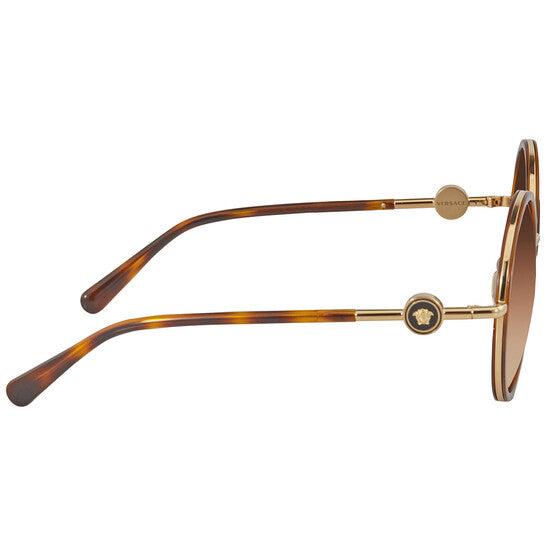 Versace Brown Gradient Round Ladies Sunglasses