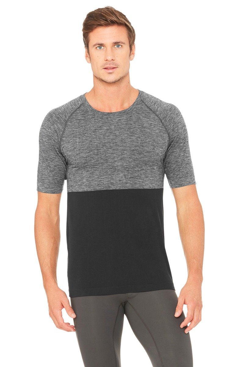 Energy Short Sleeve Crew - Black/Charcoal Heather
