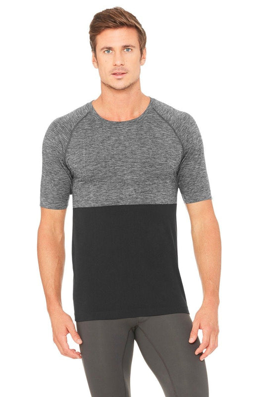 Energy Short Sleeve Crew - Black/Charcoal Heather