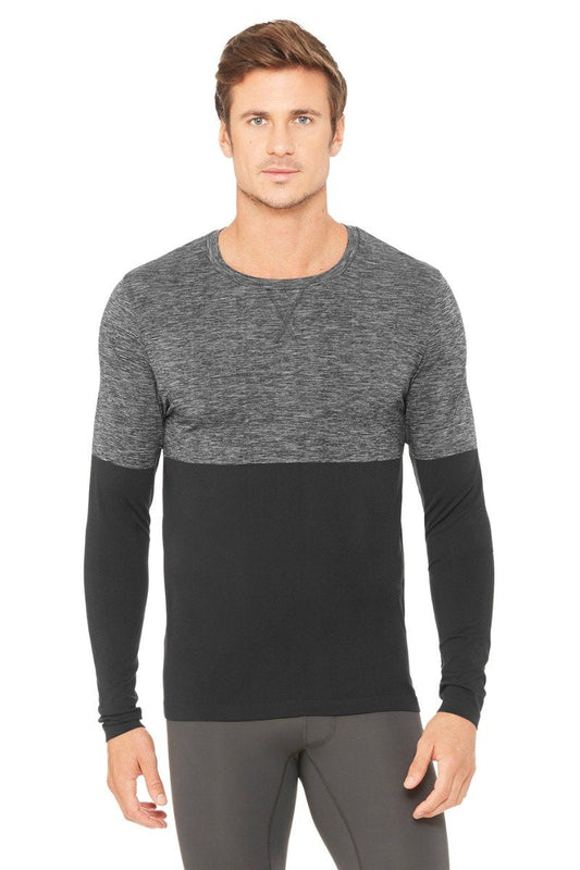 Energy Long Sleeve Crew - Black/Graphite Heather