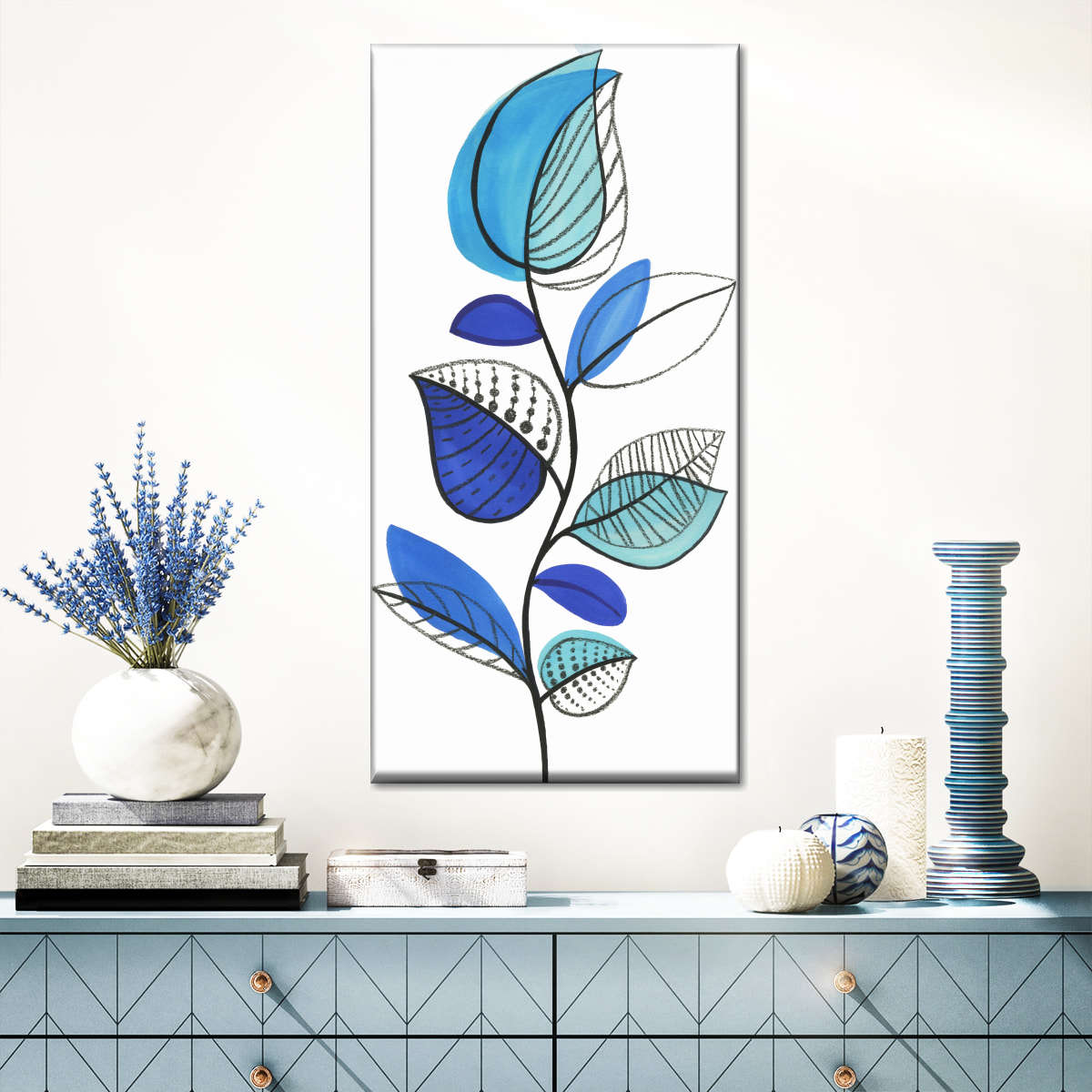 Illustrative Blue Wall Art