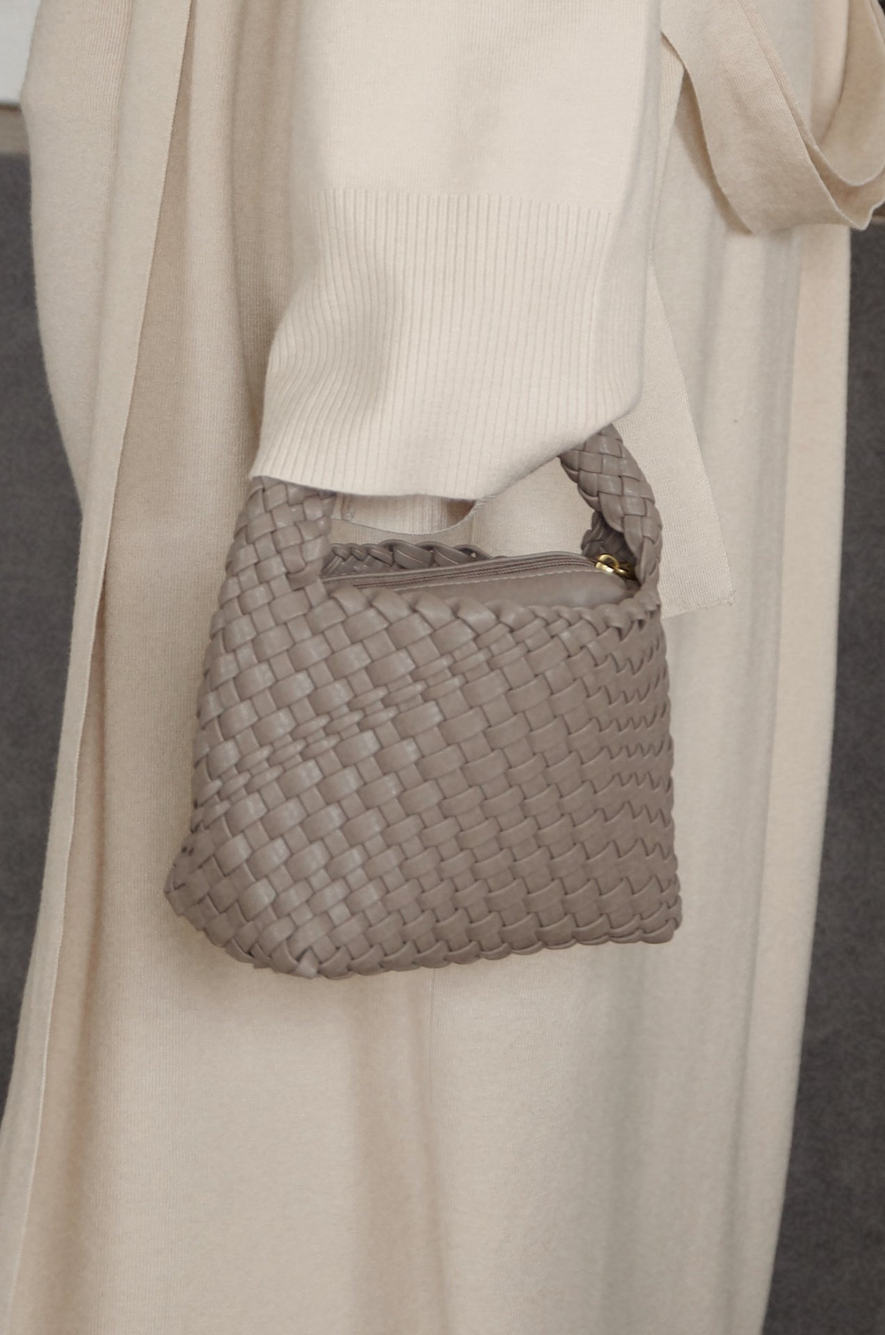 Taupe Top Handle Handbag