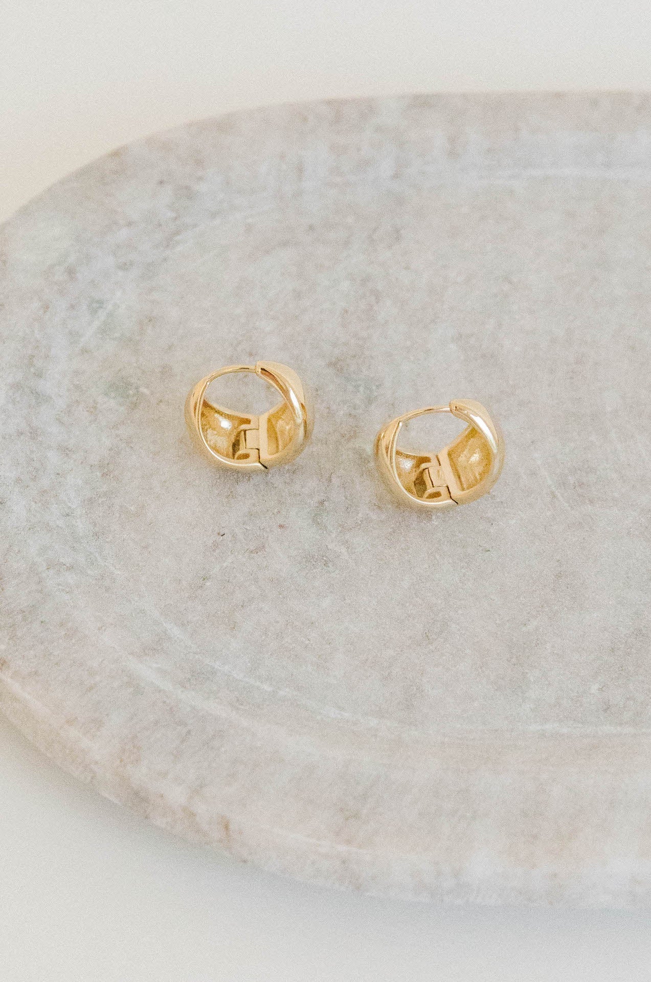 14K Gold Chunky Hoop Earrings