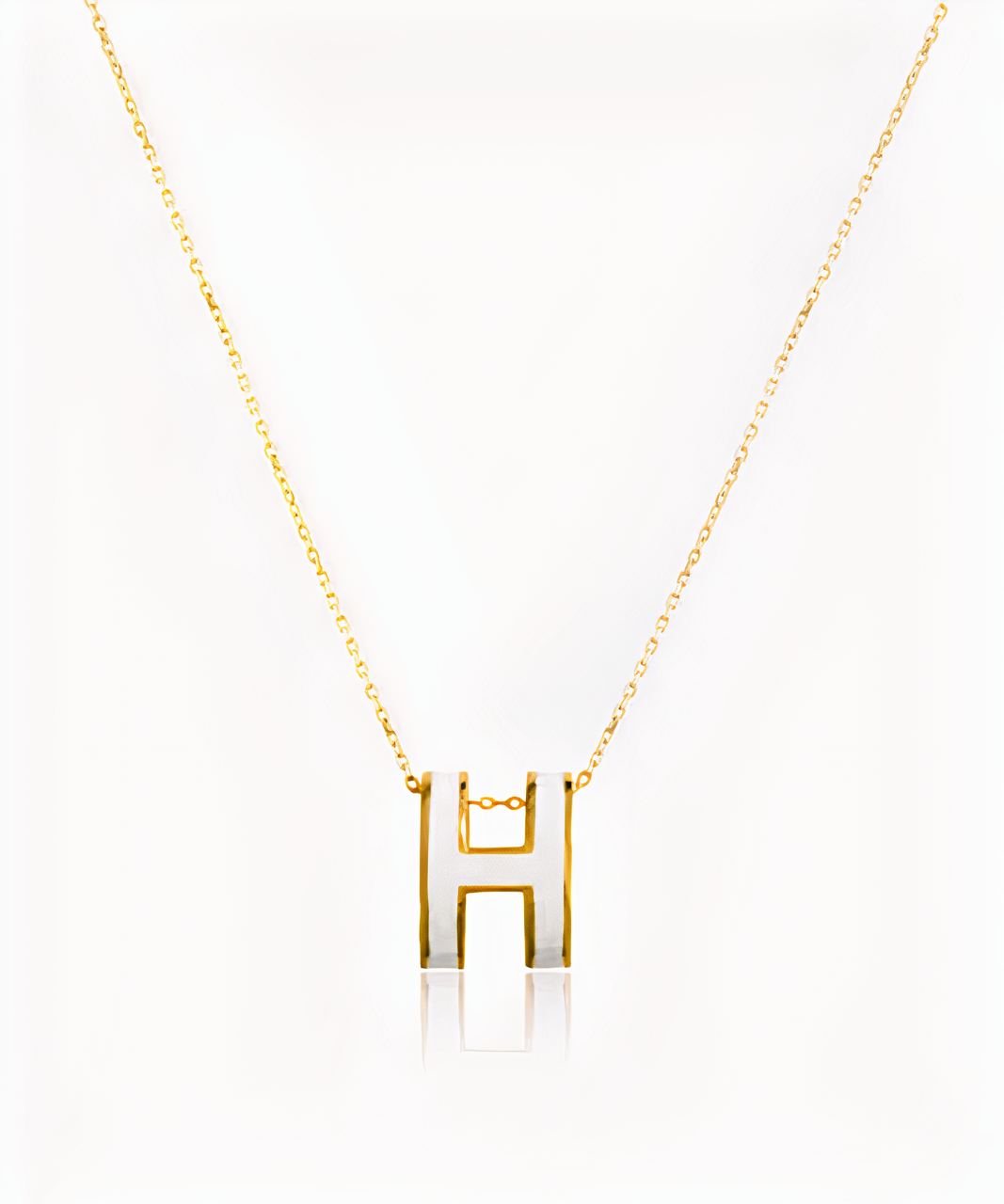 Classic 18k Gold Plated Letter H Necklace