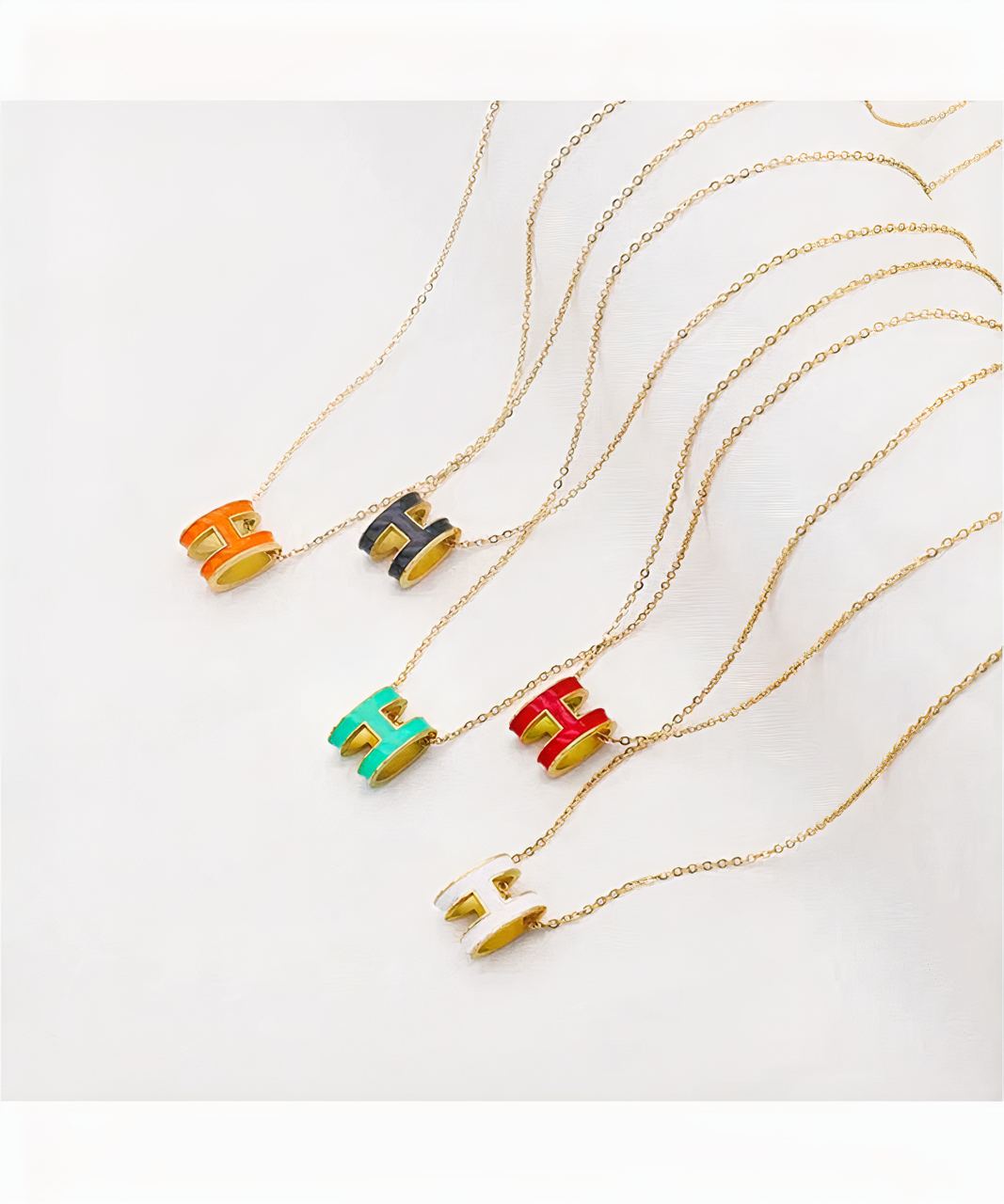 Classic 18k Gold Plated Letter H Necklace