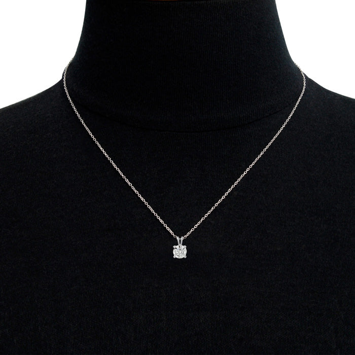 2 Carat Solitaire Pendant Necklace on 14K White Gold Setting, Exceptionally Fiery Created Moissanite