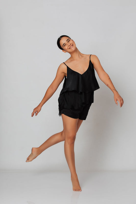 Pijama scurta cu volane Theodora