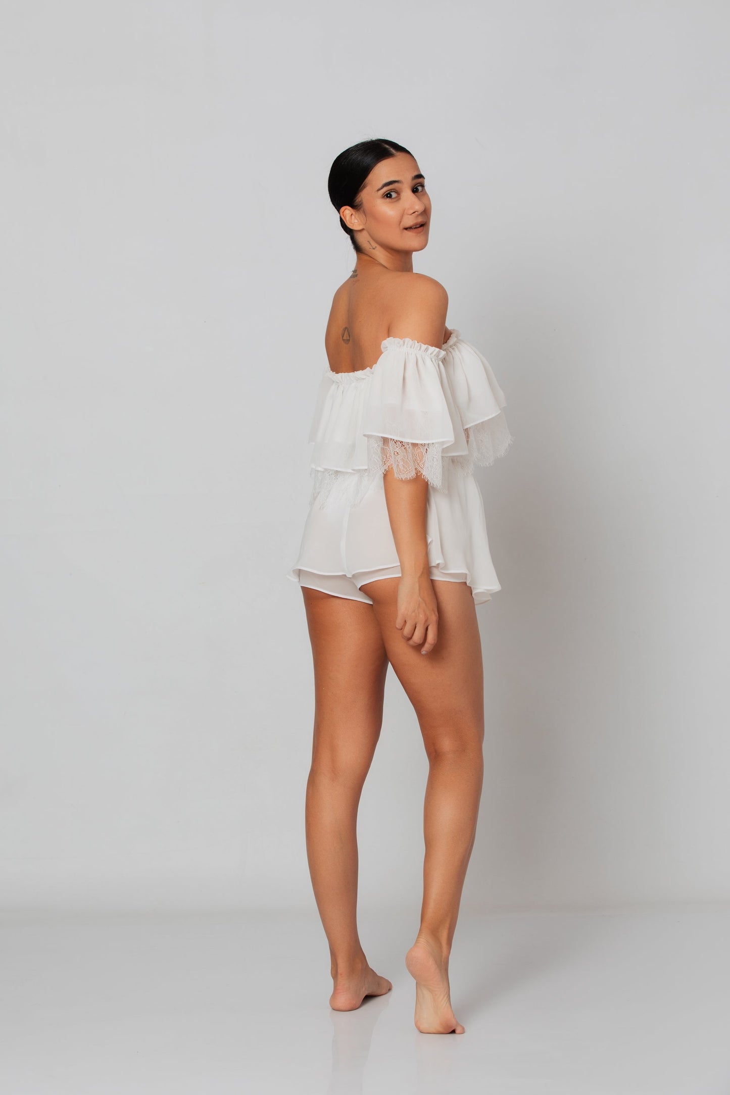 Pijama scurta din voal Anne