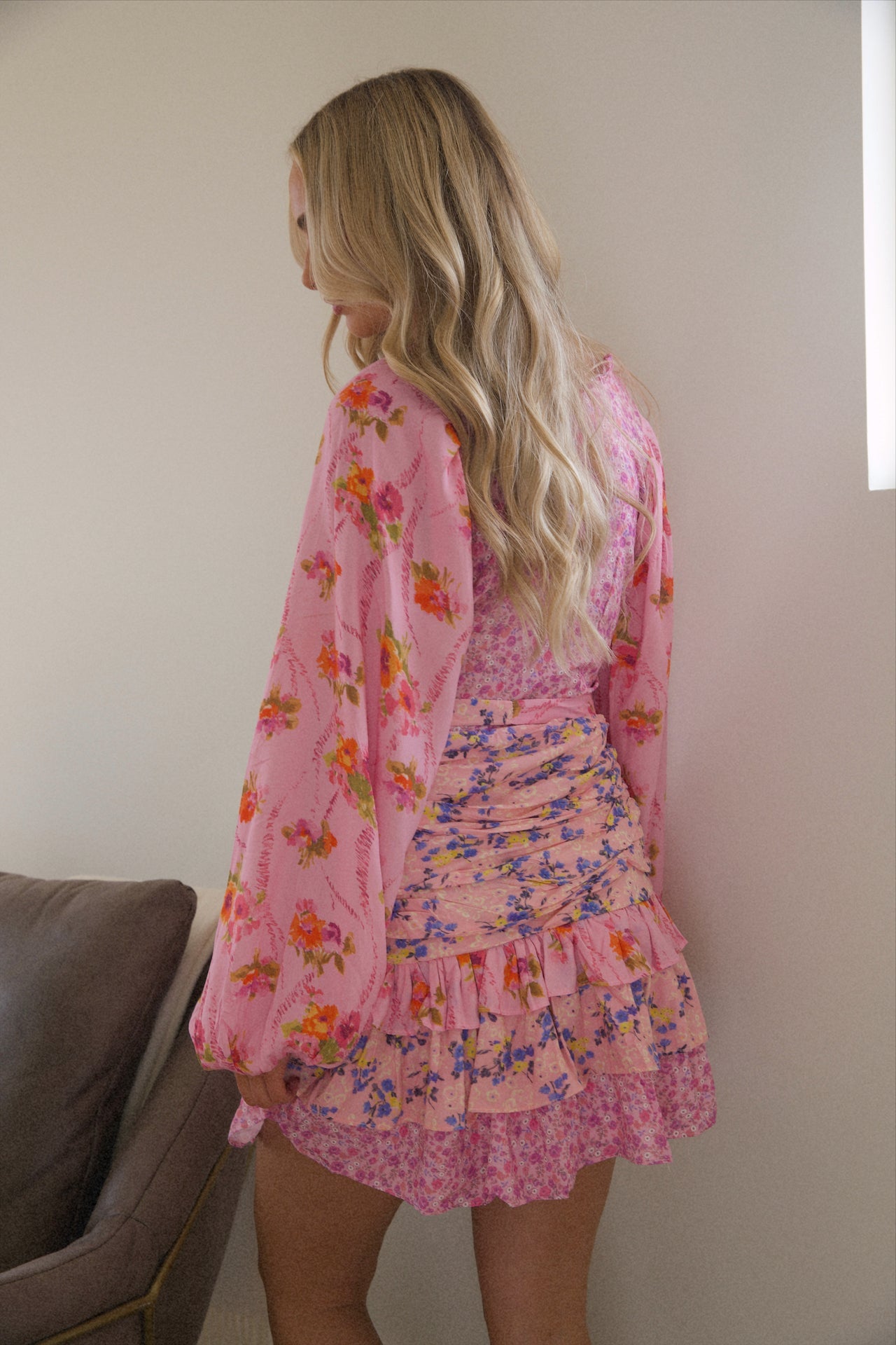 Margo Ruffle Floral Mini Dress