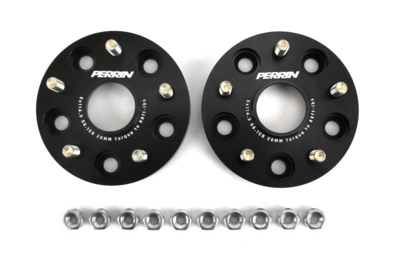 Perrin Subaru 5x114.3 20mm Wheel Spacers (One Pair) (perPSP-WHL-020BK)