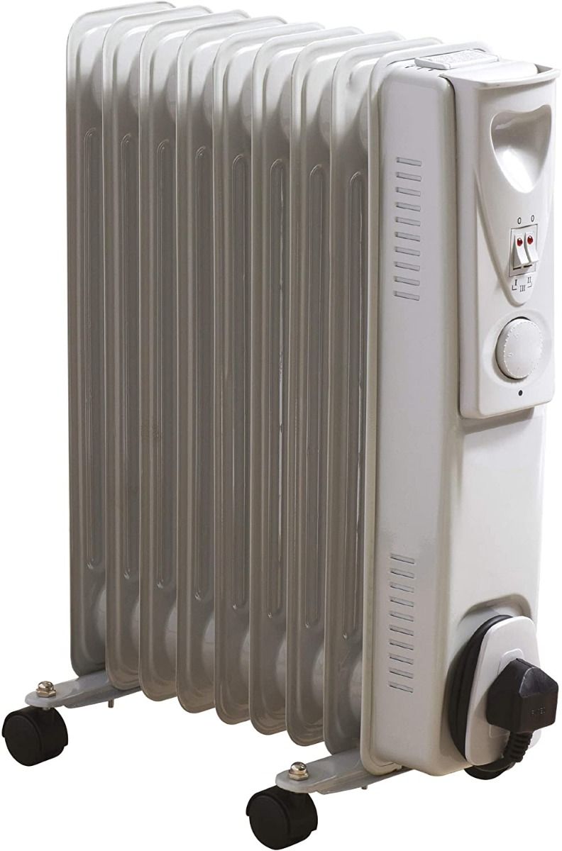 DAEWOO HEA1141 Portable Oil Filled Radiator with Thermostat 2000w Heater White- NEW