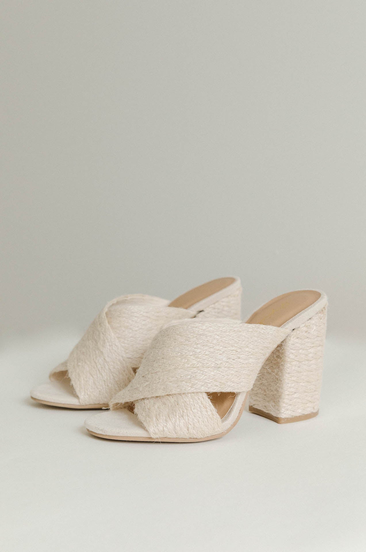 Woven Natural Raffia Heels