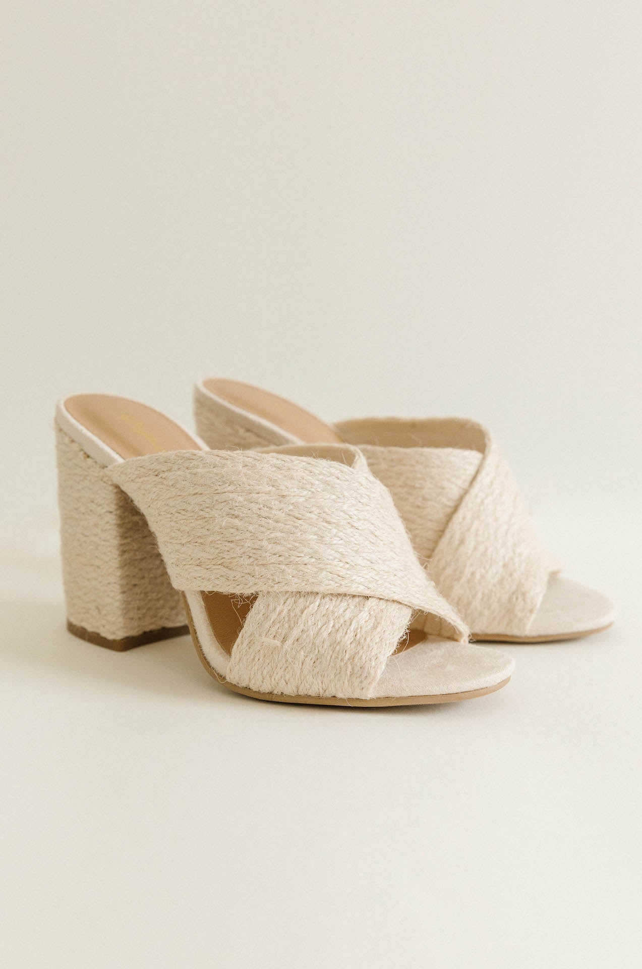 Woven Natural Raffia Heels