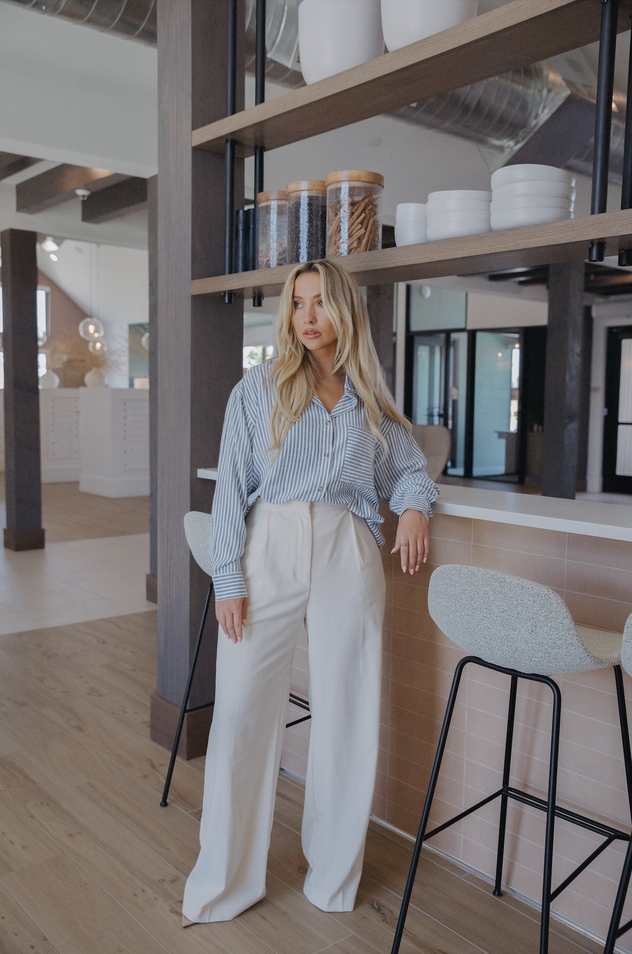 Blue Striped Button Down Shirt
