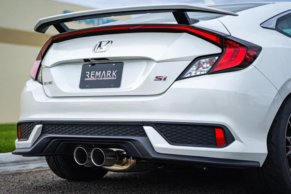 Remark 2017 Civic Si 4 Door Sedan Cat Back Exhaust w/Stainless Double Wall Tip (Not Resonated)