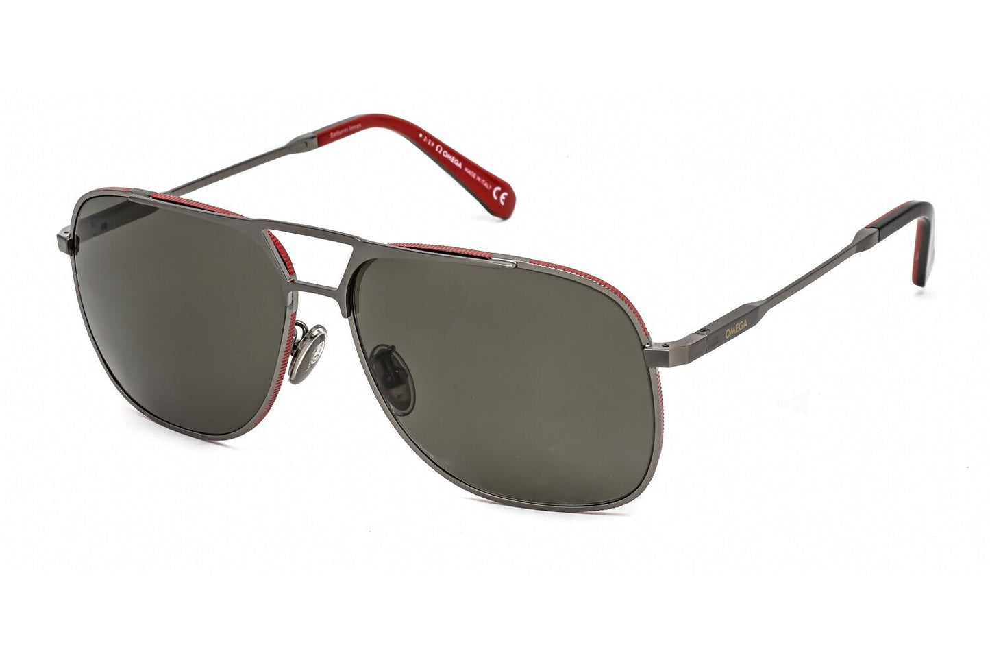 Omega Gunmetal Smoke Polarized Men's Sunglasses