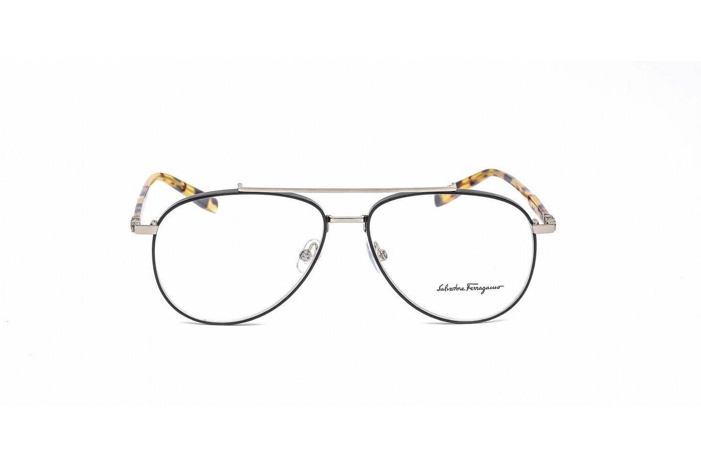 Salvatore Ferragamo Men's Black Aviator Pilot Eyeglass Frames