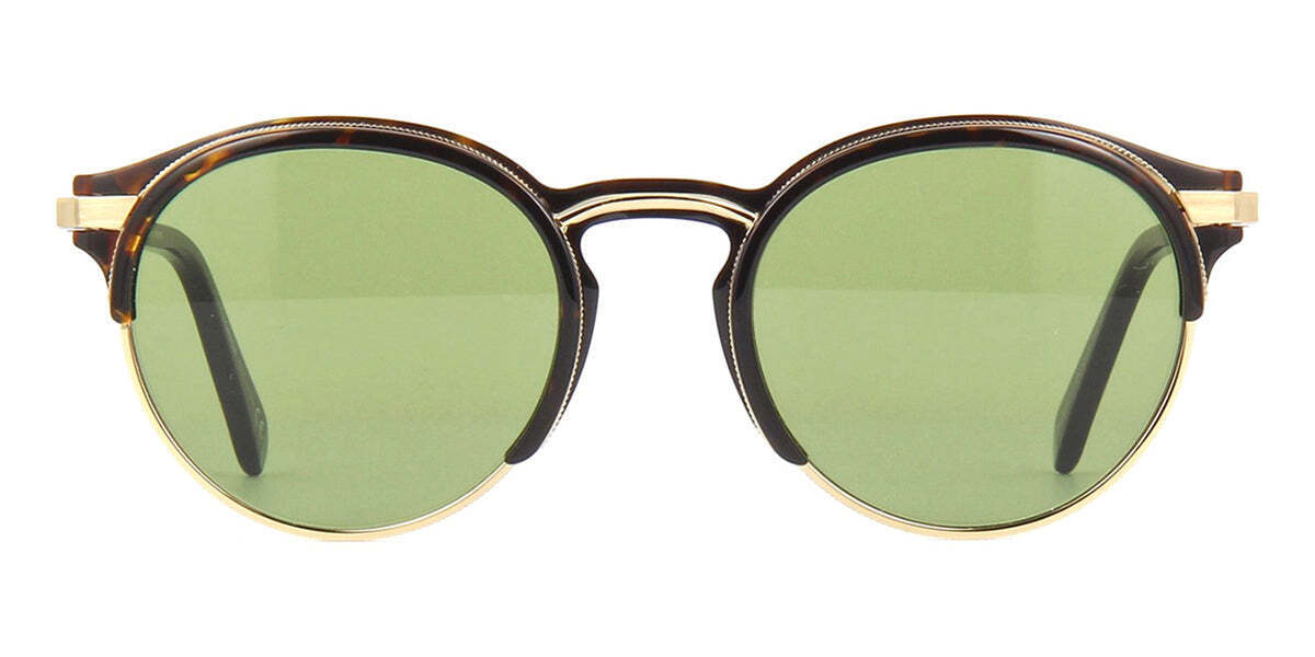 Omega Dark Havana Frame and Green Lenses Sunglasses