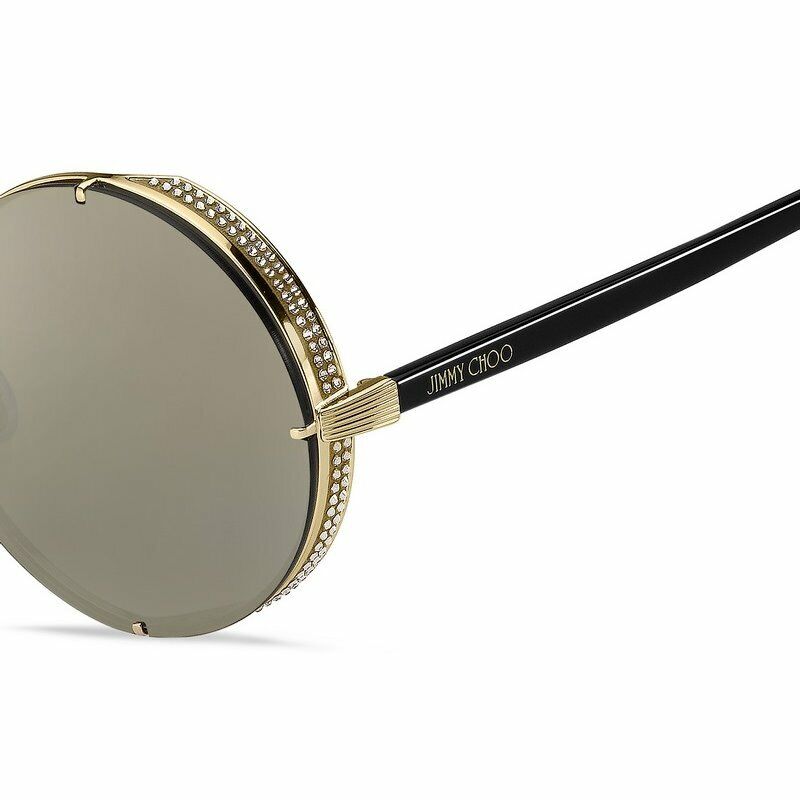 Jimmy Choo Grey Gold Mirror Round Ladies Sunglasses