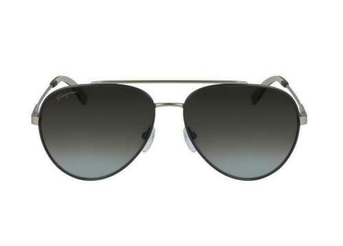 Salvatore Ferragamo Polarized Grey Gradient Aviator Sunglasses, 100% UV Protection