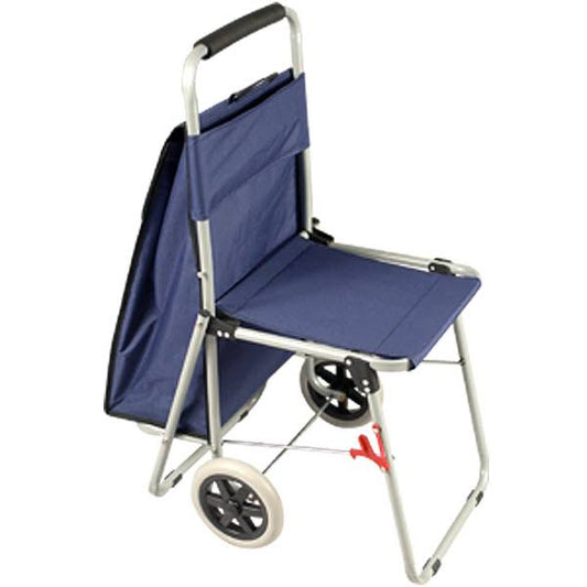 The ArtComber Folding Big Wheeled Portable Rolling Chair / Art Cart with Storage - Blue