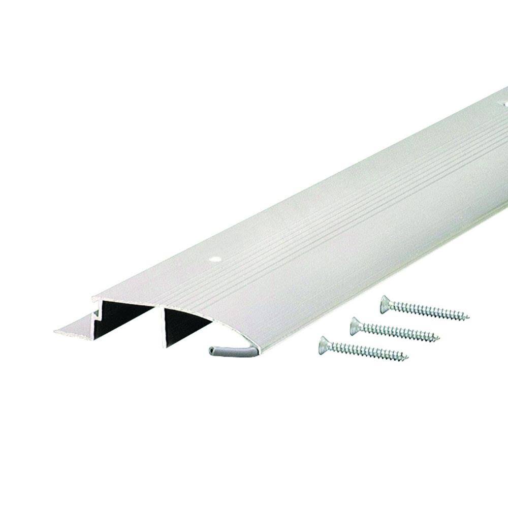 M-D Building Products Low 3-1/2 in. x 95-1/2 in. Aluminum Bumper Threshold, Gray