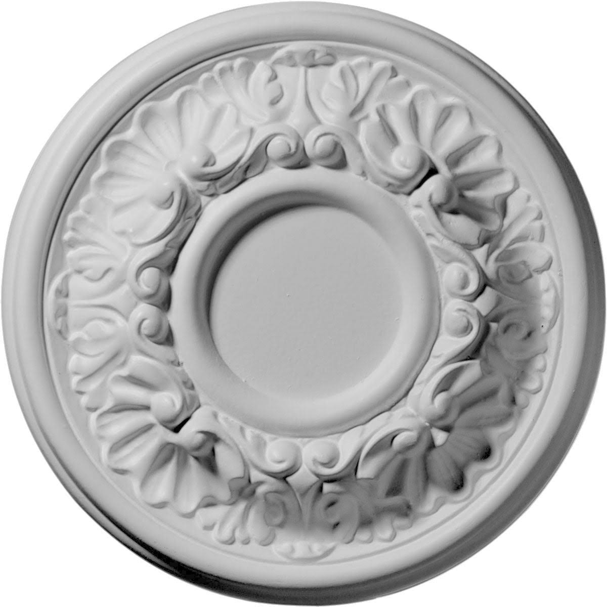 7 1/2 inchod x 1 1/8 inchp Odessa Ceiling Medallion (Fits Canopies Up to 2 1/2 inch), Hand-Painted Pearl White