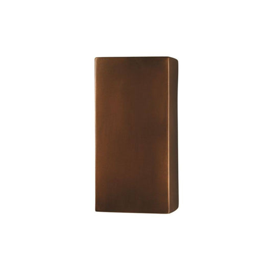 Justice Design Group CER-0955 Ambiance LED Large Rectangle Wall Sconce - Open Top u0026 Bottom, Slate Marble (Faux)